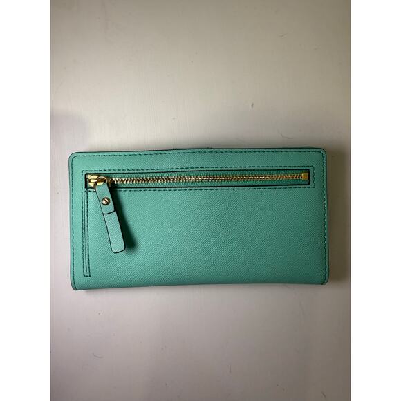 Kate Spade Turquoise Leather Zip-Around Wallet - Picture 6 of 11